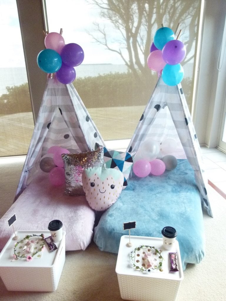 Pink and Blue TeePee Party Ideas
