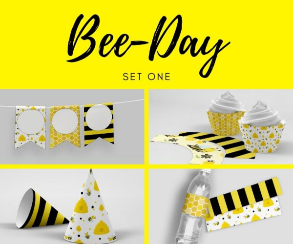 Bee-day printable set