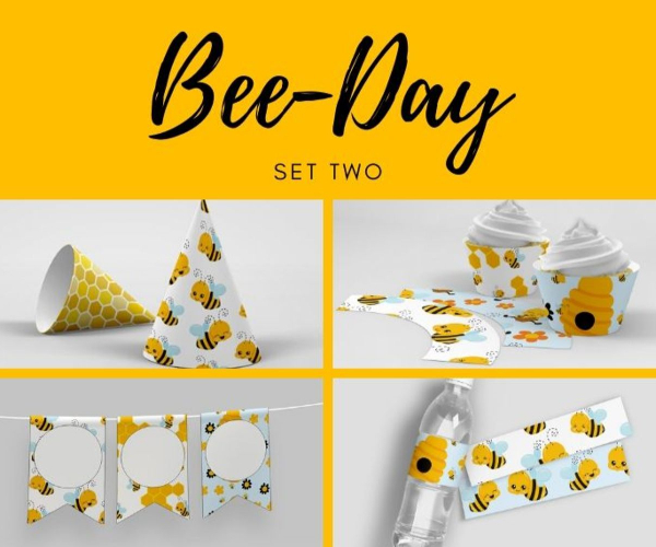 Bee-day printable set 2