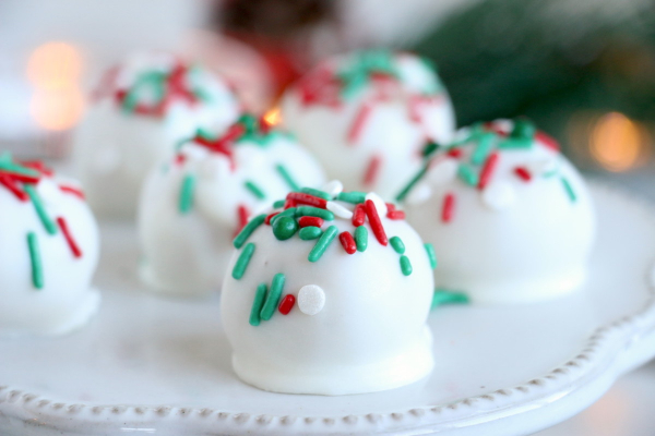 Merry and Bright Christmas Peanut Butter Balls