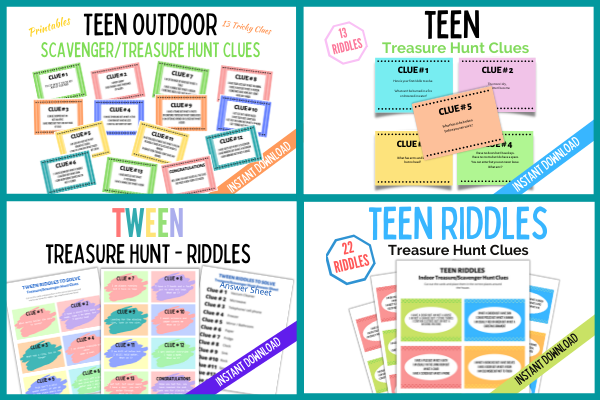 Teen Treasure Hunt and Tween Treasure Hunt Clues and Riddles