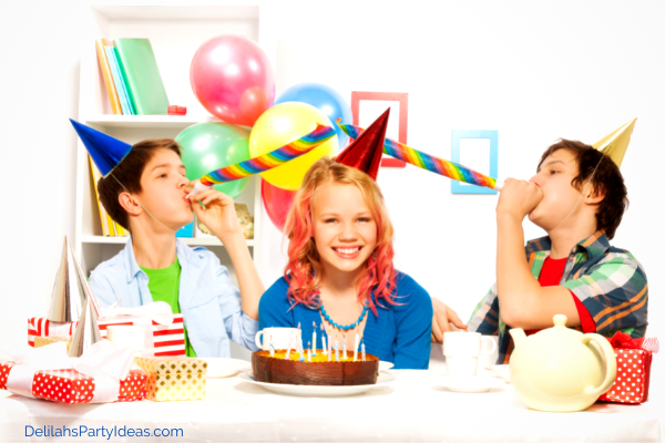 Teenage Birthday Ideas, girl and 2 boys celebrating a teen birthday