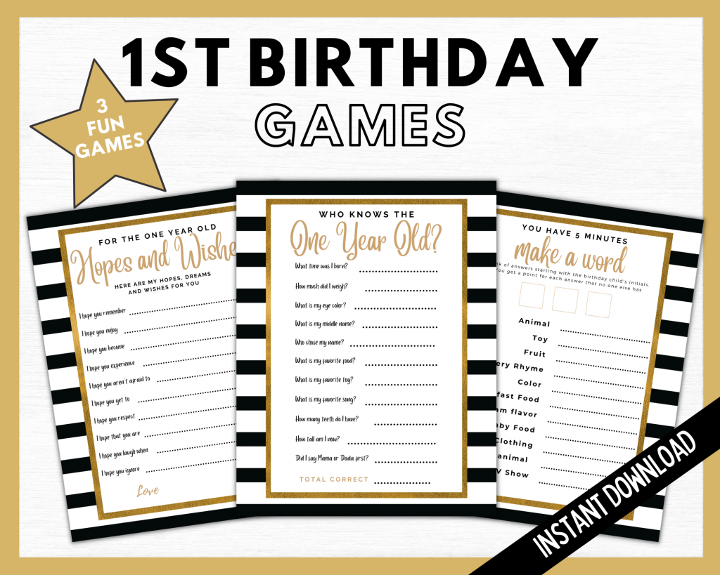 First Birthday Printable Games