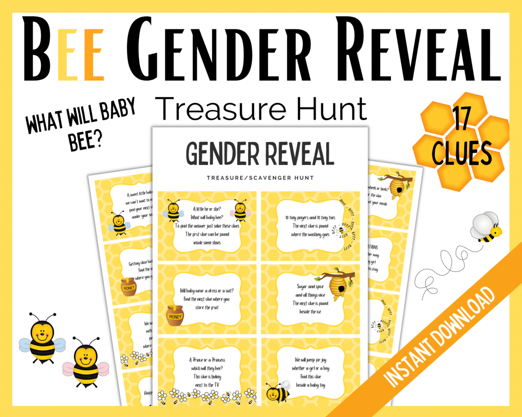 Bee Gender Reveal Treasure Hunt