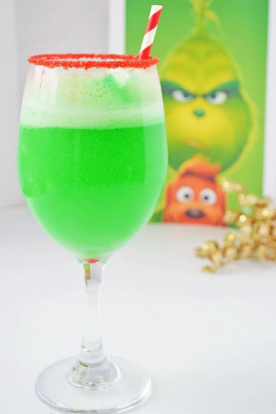 Green Grinch Punch Christmas drink for kids