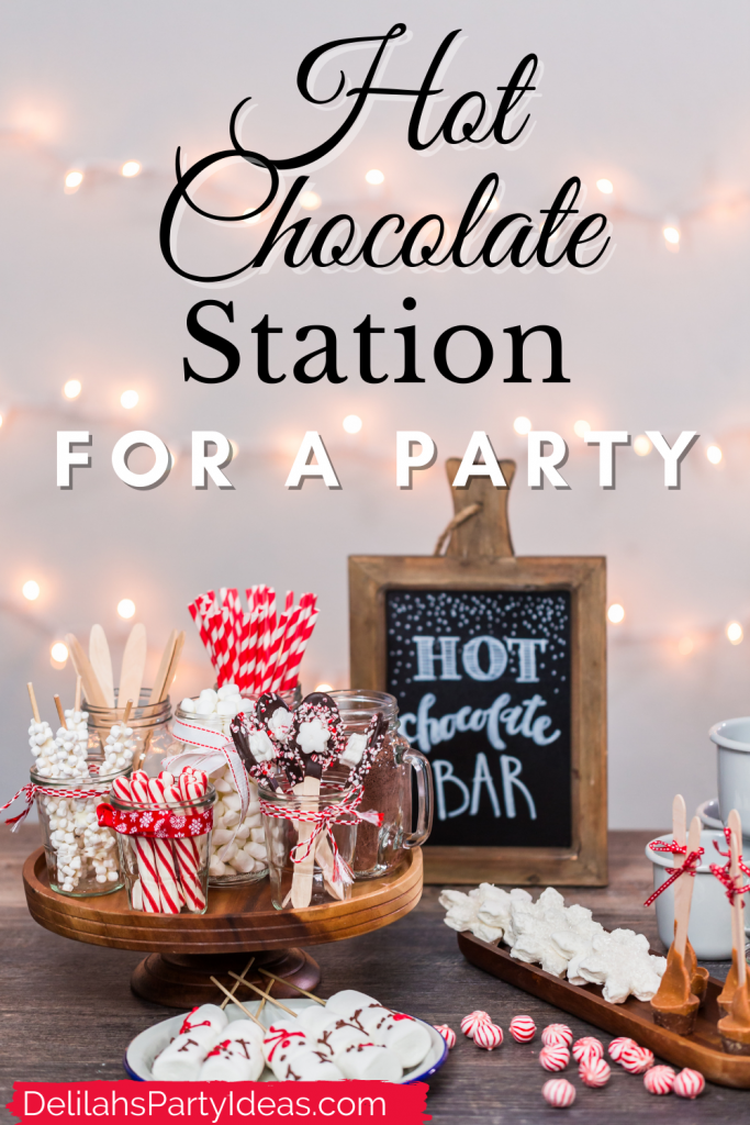 Hot chocolate station for a party pin