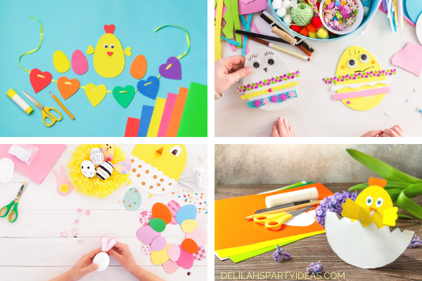 Collage of Easter paper Crafts to make
