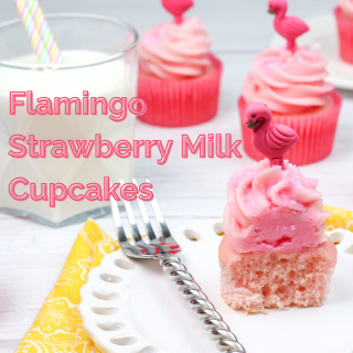 Flamingo Strawberry Milk Cupcakes