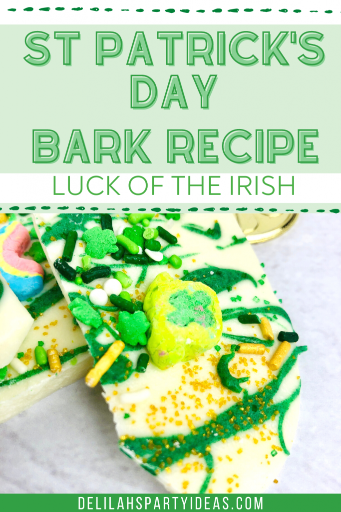 St Patrick's Day chocolate Bark Recipe Pinterest pin
