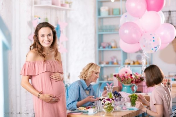 Pregnant lady at her Baby Shower with Friends