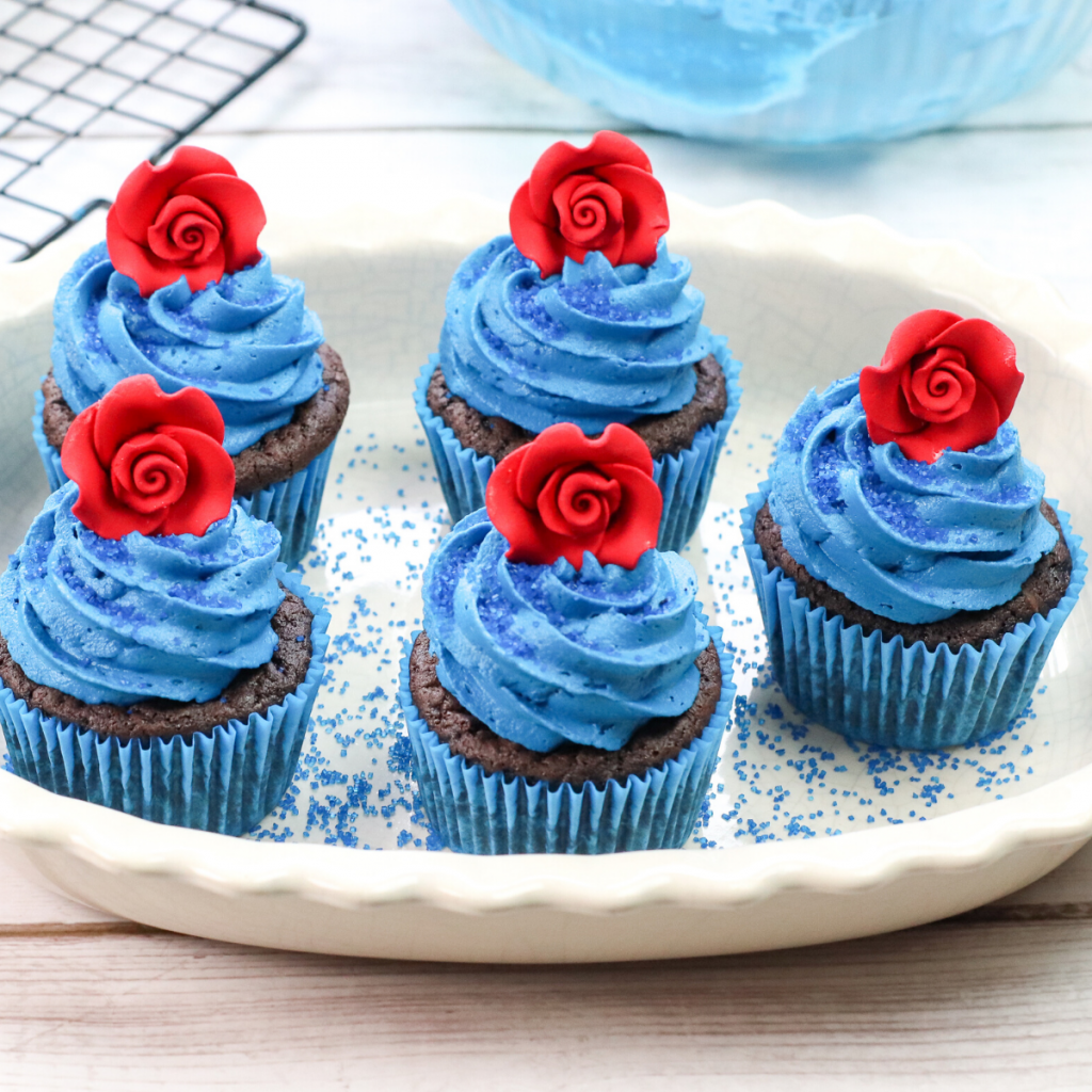 Beauty and The Beast Enchanted Rose Cupcakes