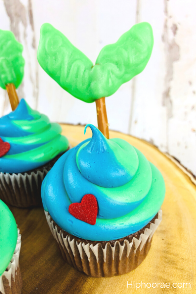 Earth Day Cupcake on timber
