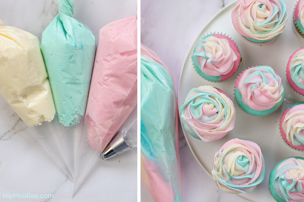 Cotton candy cupcake icing