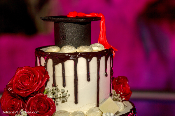 Graduation Cake with red roses