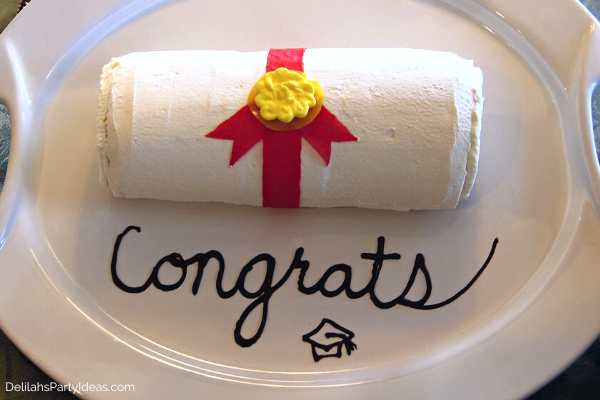 graduation scroll cake
