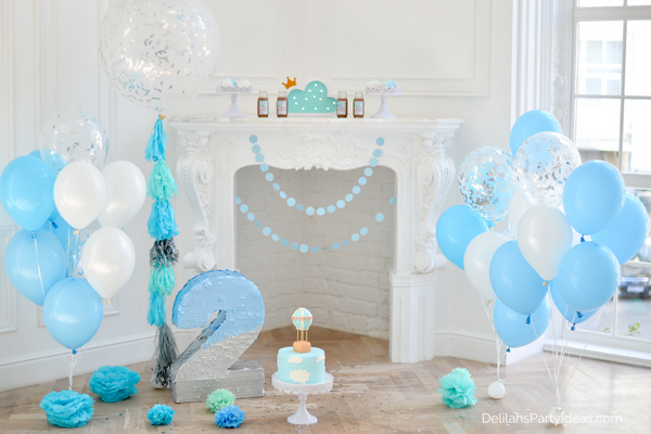Blue themed 2nd birthday party