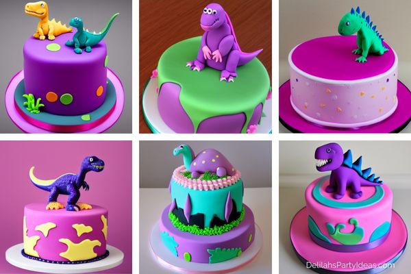 Dinosaur Party Cakes for girls