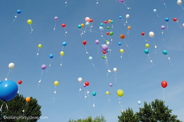 Helium Balloons Flying away