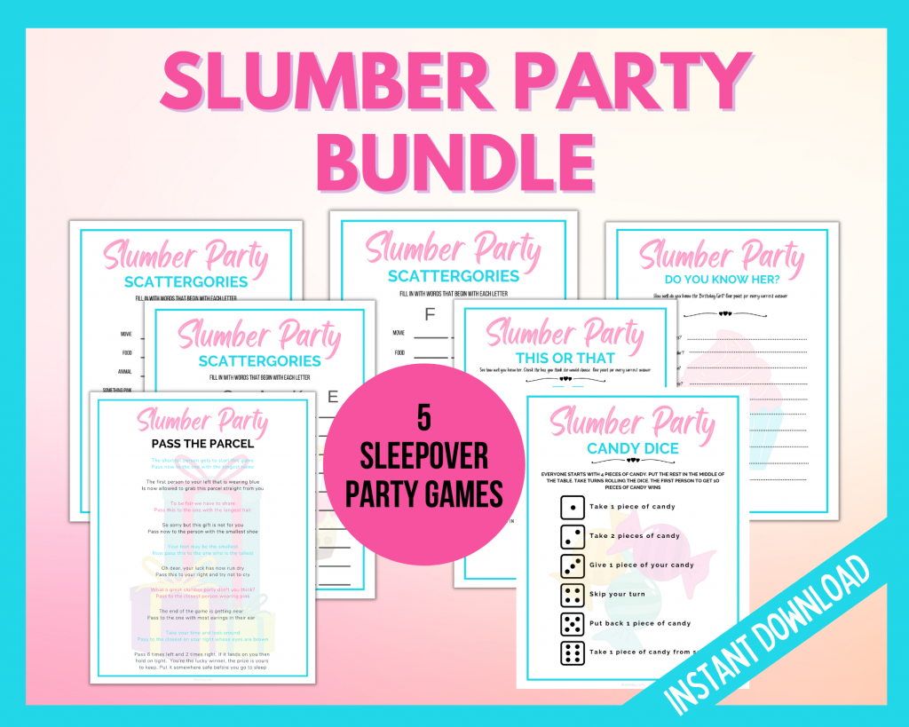 Slumber party games bundle