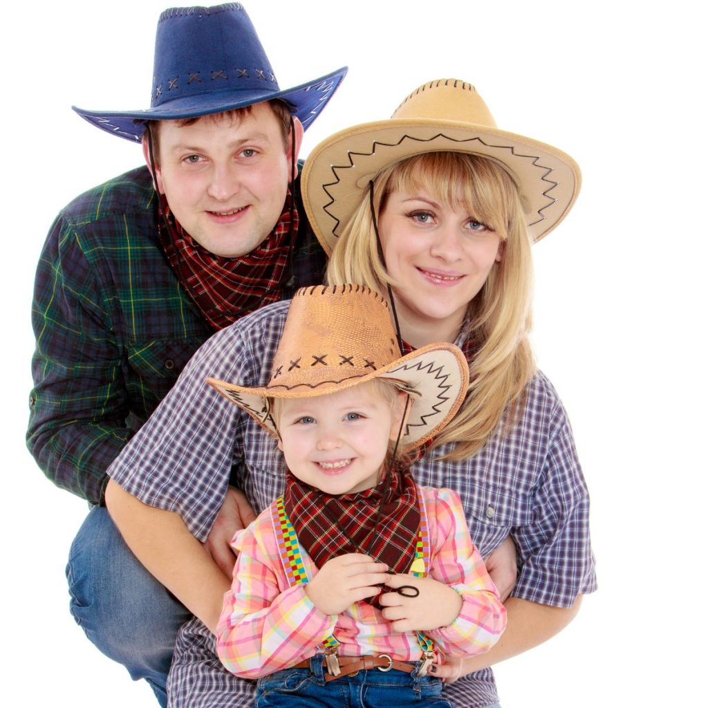 Family dressed as Cowboys
