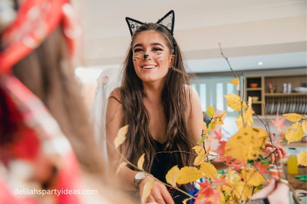 Lady dressed in cat costume