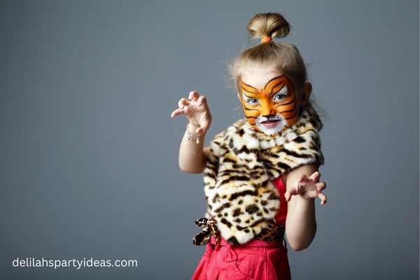 Girl dressed in tiger costume