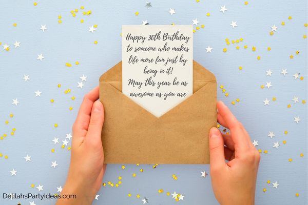 30th birthday message on card