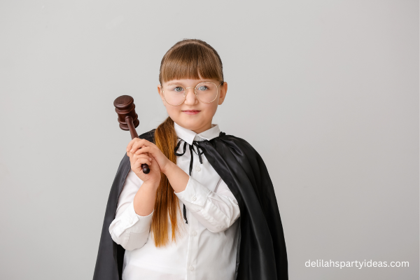 Girl dressed as a judge