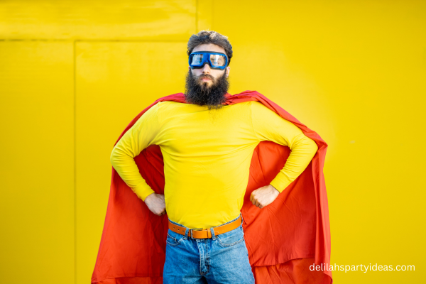 Man dressed as superhero