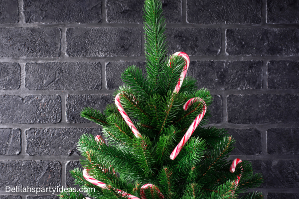 candy cane hang on Christmas Tree
