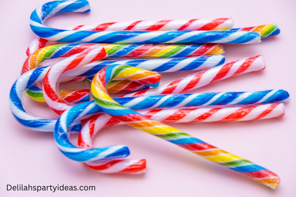 different flavored candy canes