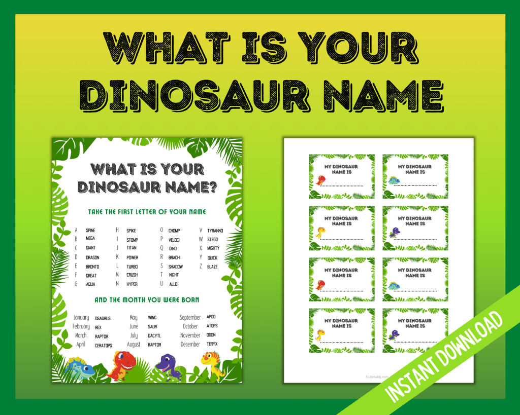 What's Your Dinosaur Name Game