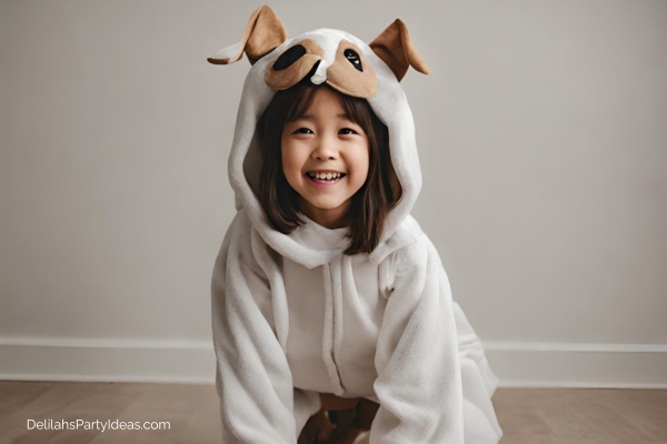 Child dressed in dog costume
