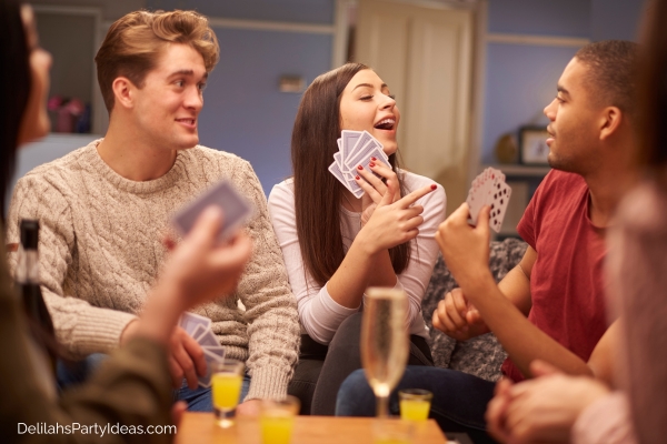 Group of friends playing cards