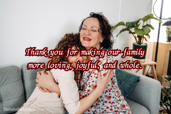 Daughter in law hugging her mother in law, with quote overlay