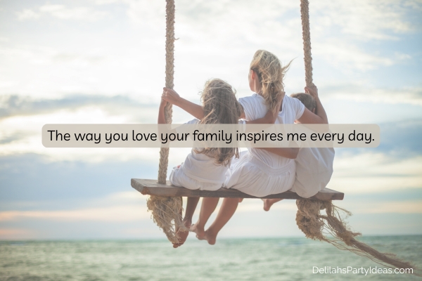 Mother with her 2 kids on a swing, with quote overlay