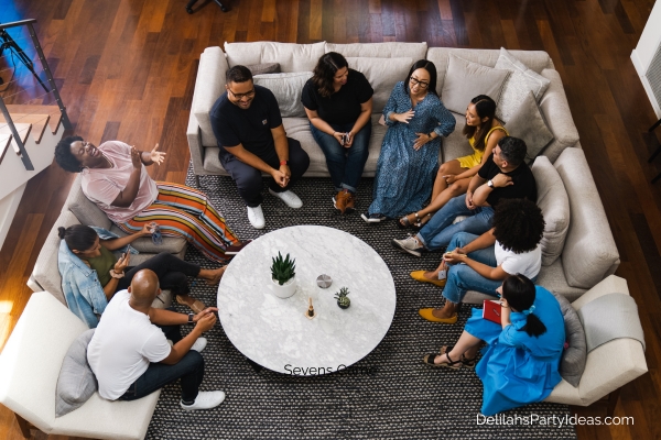 Group of friends at home