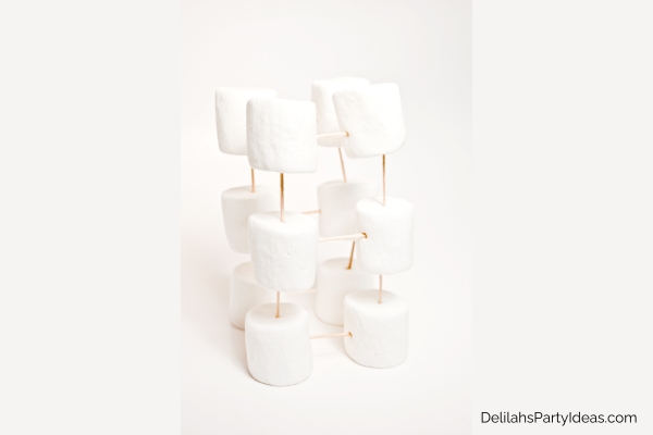 Toothpick and marshmallow tower