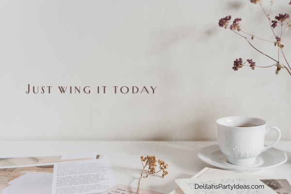 White and beige office desk background with papers and coffee, with quote overlay