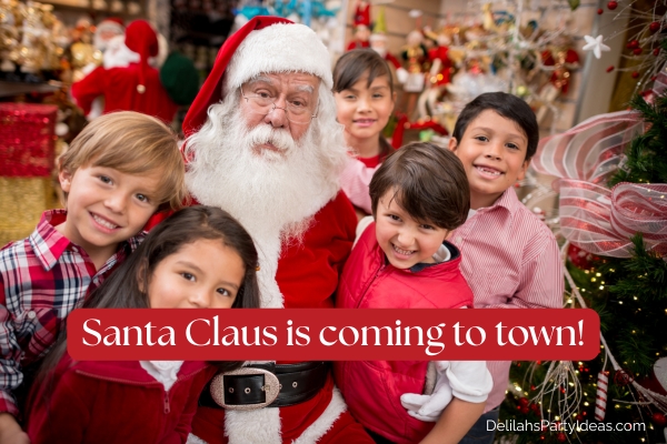 Children with Santa Claus, with quote overlay