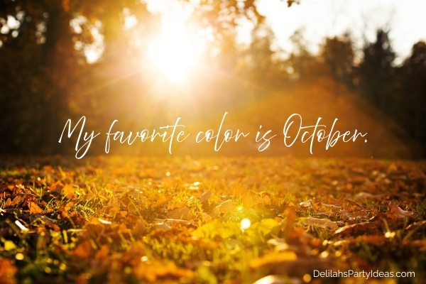 Fall season yellow leaves in the park with quote overlay