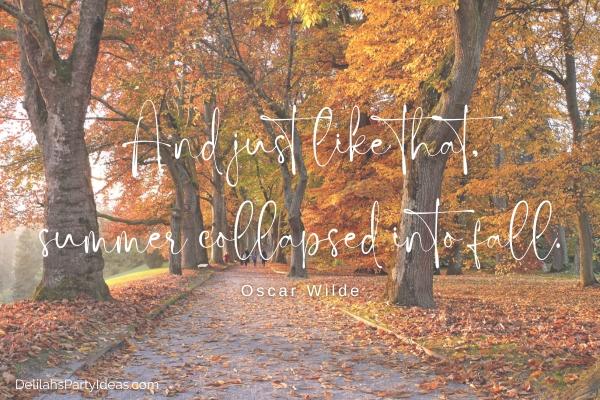Trees during fall, with quote overlay