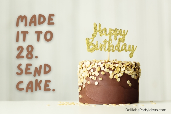 birthday cake with quote overlay