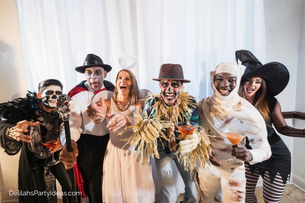 group at a halloween party