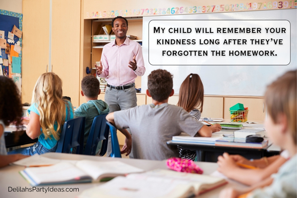 Male teacher with students in classroom with quote overlay