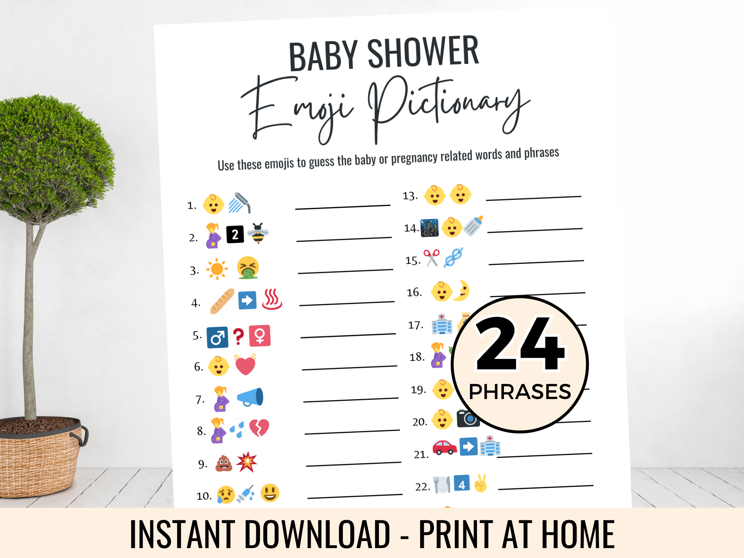 baby shower emoji game
