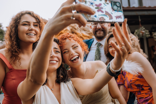 Fall selfie - group of friends taking a selfie