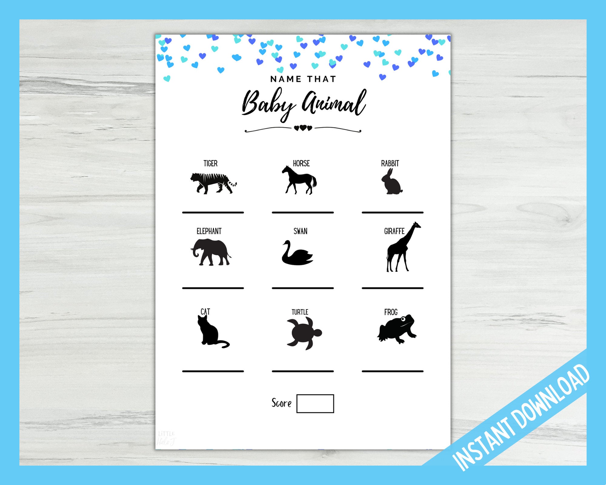 baby animal match game