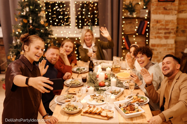 family christmas dinner celebration