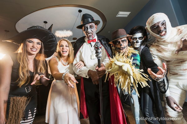 people dressed in halloween costumes